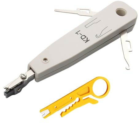 Outil LSA Punch Down Tool RJ45 Avec Coupe-Fil, Outil Insertion LSA Pour Panneaux de Brassage, Prises Réseau et Câble d'Installation, Pince pour Outils RJ45, Pince à Dénuder Câble Ethernet (Gris)