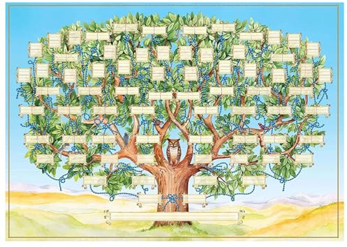 Family Tree Chart 16 x 24 Inch Canvas Blank Genealogy Chart Fill In, Sturdy Fade Resistant Ancestry for Wall Display, Fillable Family History Poster, Frame Not Included