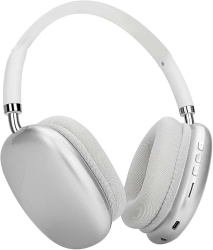 HechoVinen Wireless Over Ear Headphones,Noise Canceling Bluetooth Headphones,12H Playtime,Foldable,Soft Earmuffs for iPhone,Android,Laptops,PC,TV (White)