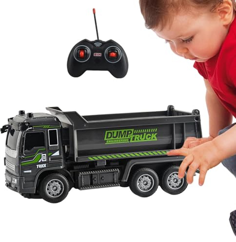 keloppasit Camión volquete - Mini Carretilla elevadora Realmente Genial,Excavadora y niveladora de Control Remoto, Juguete de Coche de ingeniería para niños y Adultos