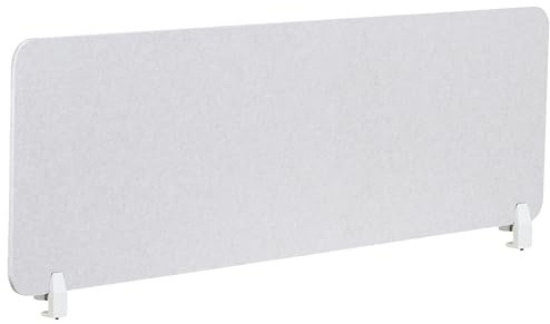 Beliani Schreibtisch Trennwand Akustik Polster cremeweiß 160 x 50 cm Schallschutz Split