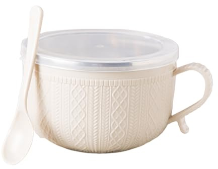 Whrcy Tazza da zuppa, 708,7 g, con coperchio, per pranzo, noodle, panini, viaggi, tè, Natale, caffè, avena