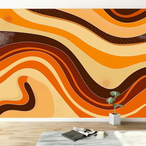 Fototapete Luxuriös Vlies Tapeten B300 x H210 cm, Marmor Streifen Wellen Wandtapete XXL Wanddeko Mustertapete Design Wand Dekoration Vliestapete Wohnzimmer Schlafzimmer Büro Flur