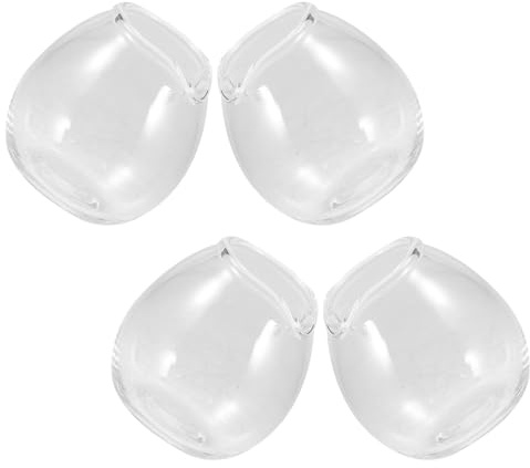 DECORNIJIA 4 Pièces Mini Pot à Lait Japonais Pichet De Café Tasses De Thé En Porcelaine Petit Lanceur De Lait Pot De Verre Distributeur De Sucre Mini Sauce Jug Transparent