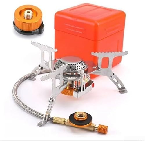 Réchaud à gaz de camping 3500 W portable, brûleur à gaz divisé avec allumage, design coupe-vent pour cuisine en plein air et barbecue (1)