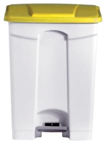 L2G - Poubelle Plastique 90 Litres - En Polypropylène - Conception aux Normes HACCP - Commande par Pédale - Deux Roulettes Arrière - Jaune