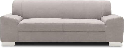 DOMO. collection Sofa Alisson, 3er Couch, 3-Sitzer, 3er Garnitur, Polstergarnitur 199 x 83 x 75 cm (BxTxH), in Hellgrau