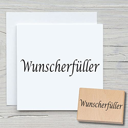 NEWSTAMPS Stempel Wunscherfüller Motivstempel aus Holz & Gummi zum Karten basteln, Holzstempel, Sprüche, Spruchstempel, Textstempel, Schrift, Scrapbook, Textilstempel, Deko