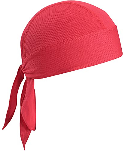 VIAUMBR Bandana Sport Uomo Donna Leggera Traspirante Sottocasco Turbante sotto Casco Pirata Cucina Escursioni Trekking Bici Moto Barca Asciuga Velocemente Rosso