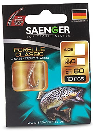 Forellenhaken LRS-26 Gr. 6-60cm Vorfachhaken Forelle Carbon Steel von SÄNGER