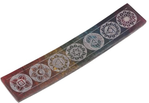 GURU SHOP Speckstein Räucherstäbchenhalter - Chakra, 3x5x25 cm
