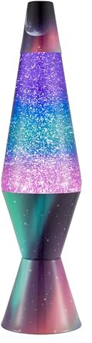 Lava Lampada originale - 36,8 cm Polar Glimmer - Glitter argento, base multicolore e globo - Home Decor Motion Light - 2048