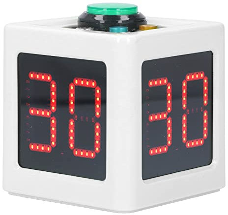 Temporizador de Cubo, Cubo de Temporizador de Productividad Portátil, Gestión del Tiempo, Pantalla HD de 1,4 Pulgadas, Cronómetro de Cuenta Atrás, Brillo Ajustable, Temporizador (Blanco)