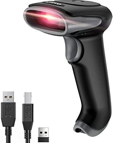 Eyoyo 1D 2D Lecteur de Codes, Barres sans Fil 2.4G et USB Filaire