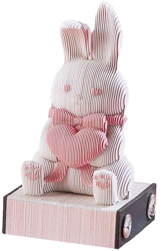 Dorccsi Time Piece Kalender 2024 3d-notizblock Exquisit Elegant Dekorativ 3d-notizblock Büro Wohnzimmer Schreibtisch Notizblock Geschenk 3d-kunst-notizblock Für Kollegen Freunde Hase