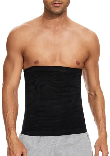 SLIMBELLE Magbälte för män, kroppsformare, bälte, magshaper, svettbälte, ryggstöd för fitness, bastu, slimhet, träning, jogging, yoga, Svart-02, S