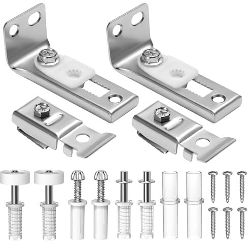 Kit de Quincaillerie Porte Coulissante Pliante Ensemble de Réparation de Portes Coulissantes Sur Rail De 2,22-2,53cm de Largeur Comprend Un Support Supérieur et Inférieur