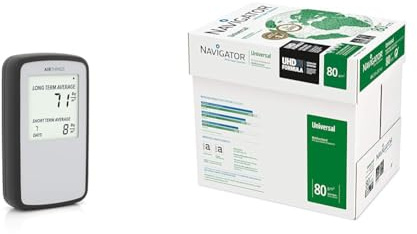 Airthings Corentium Home Radon Detector - 224 Portable, Lightweight, Easy-to-Use, (3) AAA Battery & Navigator Universal A4 80gsm Paper - Box of 5 Reams (5x500 Sheets)