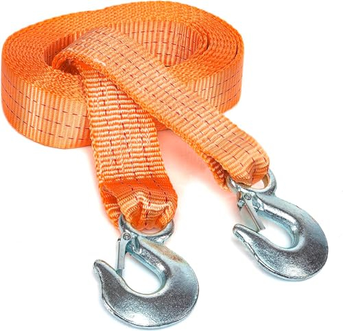 B-Home Corde de remorquage 3,5 T 4 m pour câble de remorquage avec deux crochets aux deux extrémités, résistance jusqu'à 3,5 tonnes (4 mètres)