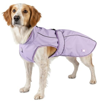 Max & Molly Regenmantel Hund wasserdicht, M, Lavender, Sportliche Regenjacke für Hunde mit verstellbarem Bauchgurt, Reflektierend und Sicher, Regenjacke Hund mit Geschirröffnung