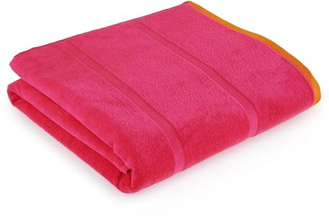 s.Oliver Strandtuch 090x180 cm - 100% Baumwolle, weich & saugstark, 380 g/m² Badetuch pink orange