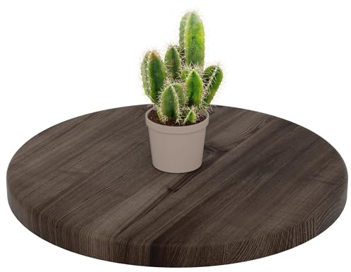 LAMO Manufaktur Piano tavolo rotondo 40 cm in legno | Piano per tavolino da caffè, da soggiorno, comodino | Spessore: 28 mm | Colore: Ebano