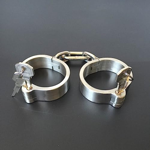 Acier Inoxydable Menottes DI Ø47-57mm polir bondage chaîne non sép BDSM