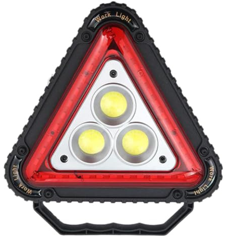 Kisangel Lampada Da Lavoro Cob Usb Ricaricabile Luce Di Segnalazione Triangolare Multifunzione, Supporto Regolabile 180° Per Emergenze Auto, Garage e Giardino