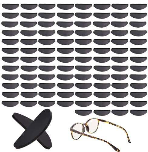 Brillen Nasenpad, 50 Paar Silikon Nasenpads, Selbstklebende Nasenpads Rutschfeste NasenpadsFür Brille Weiche Nasengriffe für Brillen Und Sonnenbrillen (Schwarz)