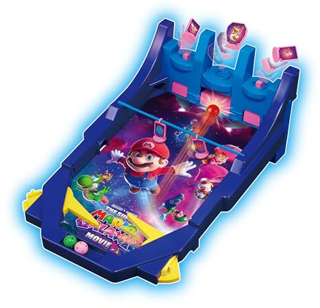 EPOCH Games - 7629 Super Mario Galaxy Movie Battle Pinball Game, Party Spiel, Tisch Flipper, Super Mario Spiel, Geschicklichkeitsspiel, Nintendo, Brettspiel für Kinder ab 4 Jahren