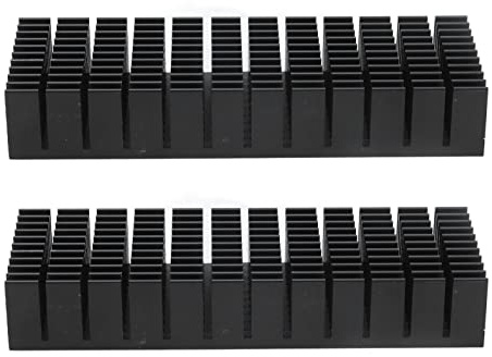 lyrlody 2 Stück Schlitzkühlkörper, Aluminium Kühlkörper PC Kühlrippen Kühler-Set Heatsink Eloxierte Oberfläche, für Elektronik 120x40x20mm (Mit selbstklebender Rückseite)
