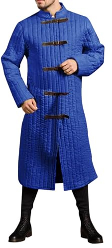 Cappotto da uomo Medievale Spessa Gambeson Imbottito Cappotto di Acetone Giacca Costumi di Carnevale Uomini Armatura Maniche Lunghe Gambeson Teatro Costumi Abito Armatura Per Cosplay Festa