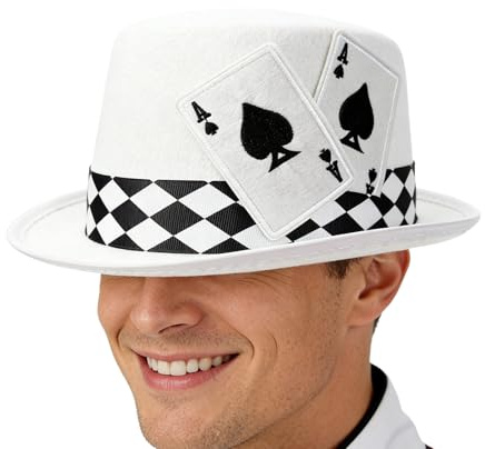 Cylinderhattar För Män | Pokerkortsdesign,Originell Cylinderhatt | För Amatörer, Hobbyister, Teaterlärare, Festplanerare, Cosplayers, Halloween, Skolpjäs, Temafotografering