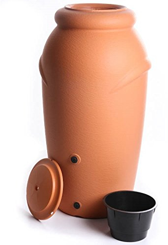Unbekannt Regenwassertonne 210L Terracotta mit Wasserhahn