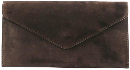 YourDezire Genuine Italian Suede Leather Envelope Clutch Bags Party Wedding Purse Handbag Cross Over Bag