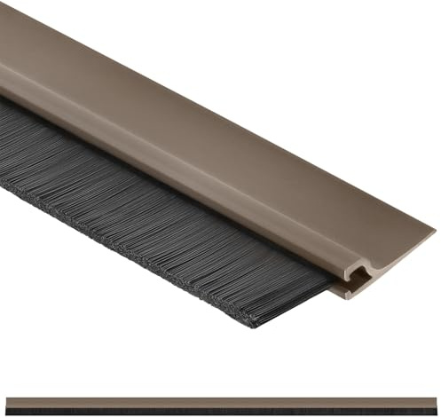 KOTARBAU® Paraspifferi Sottoporta - PVC - 1 m - Marrone - Sottoporta Anti Insetti - Lunga Durata - Protezione Insetti - Spazzola Anti-insetti e Anti-spifferi - Autoadesiva