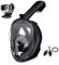 Lamker Schnorchelmaske Vollmaske Tauchmaske 180° Sichtfeld Vollgesichtsmske Tauchermaske Erwachsene Damen Anti-Fog Anti-Leck Müheloses Atmen Schnorchel Maske mit Kamerahaltung Schwimmmaske Schwarz