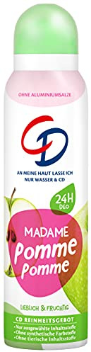 CD Deo-Spray 'Madame Pomme Pomme', 150 ml, Deodorant ohne Aluminiumsalze, mit frischem Duft nach Apfel & Salbei, lang anhaltender Schutz für 24 h, für empfindliche Haut geeignet, vegan