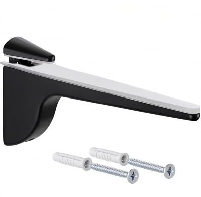 Gedotec Design Regal-Halterung – Schwarz matt | 1 Stück - Regalhalterung Schwerlast | PINOCCHIO | Wandregal aus Metall | Regalboden-Träger schwerlast mit Tragkraft bis 50 kg | Regalträger