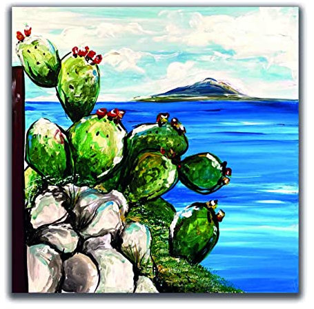 DIAMOND HOME Dipinto a Mano Acrilico su Tela con Telaio d'Abete da 3 cm - Quadro Materico con Dettagli a Rilievo - Made in Italy da Pittori Specializzati (80 x 80 cm) B 039