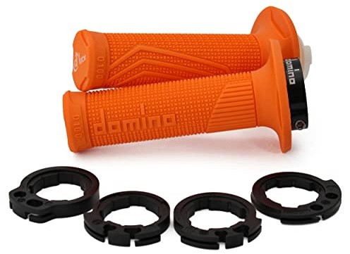 Motorrad Dominó schnell gasgriff mit Griffen für Cross, Trial, Pitbike (Orange)