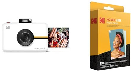 KODAK Step Touch | Cámara Digital de 13 MP e Impresora instantánea con Pantalla de 3,5 & Papel fotográfico Zink Premium de 2x3 Pulgadas (100 Hojas)