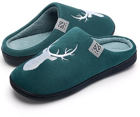WateLves Pantofole Uomo Unisex Donna Antiscivolo Scarpe Inverno Peluche Morbido Ciabatte in Memory Foam (Verde cervo,38/39EU)
