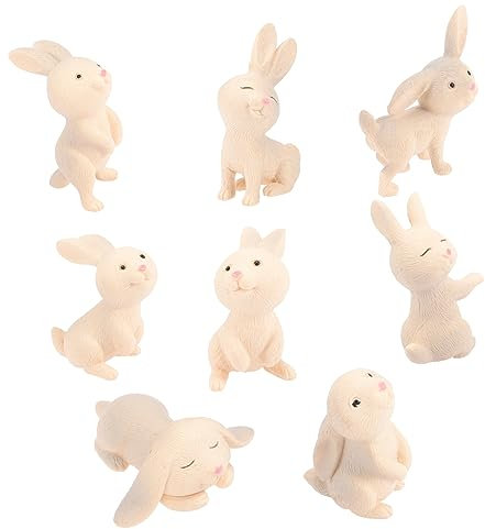Abaodam 8pcs Cute Ornaments Bunny Plants for Micro Landscape Garden Decoration Random Style