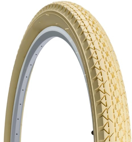 SIMEIQI 26x2.125 Beach Cruiser Bike Tires Cream Color Replacement Folding Bicycle Tyres for City Commuter Urban Pavement (26x2.125, Cream 1 Tire)