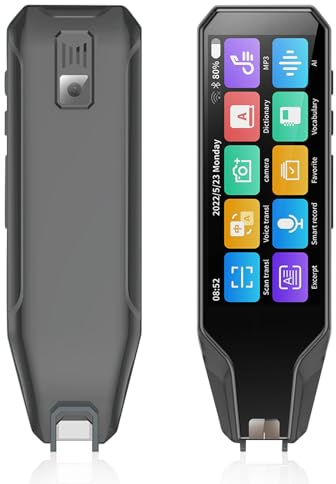 Scan Reader Pen, 134 Language Translator Device, Smart Digital Reading Pen for Dyslexia, Elderly, Kids, Students, Supports Voice, Scan, Photographic Translation, Text to Speech Reading Pen (Black)