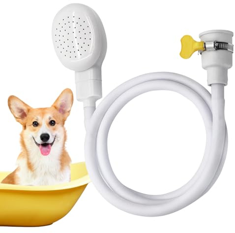 Bath Sink Single Tap Shower Pet Shower Sprayer Head Hose Spray Sink Faucet Sprayer Attachment Handheld Shower Head Set for Hair Washing Pet Showering Bathroom