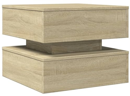 vidaXL Mesa de Centro con Luces LED Roble Sonoma 50x50x40 cm