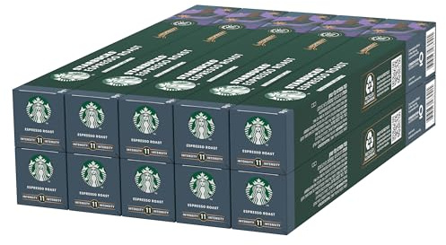 STARBUCKS Espresso Roast by Nespresso, Dunkle Röstung, Kaffeekapseln 10 x 10 (100 Kapseln)