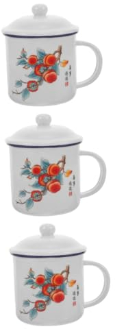 BESPORTBLE 3pcs Vintage Enamel Cup Tea Coffee Mug Enamel Water Cup Heat-Resistant